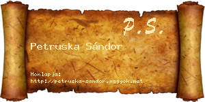 Petruska Sándor névjegykártya