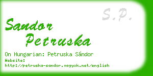 sandor petruska business card